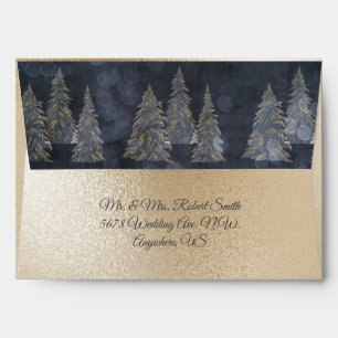 Gold Metallic Blue Elegant Envelope