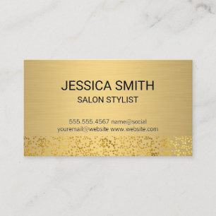 Gold Metallic Brushed Gold Foil Flake Pattern Business Card