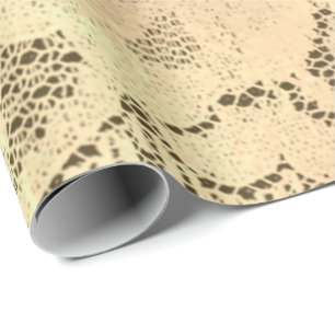 Gold Metallic Champagne Luxury Floral Lace Bronze Wrapping Paper
