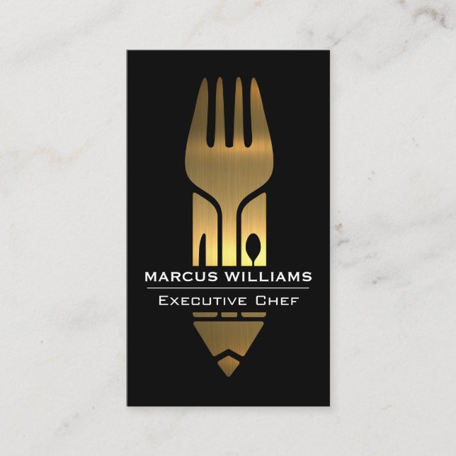 Gold Metallic Dinnerware Business Card (Front)
