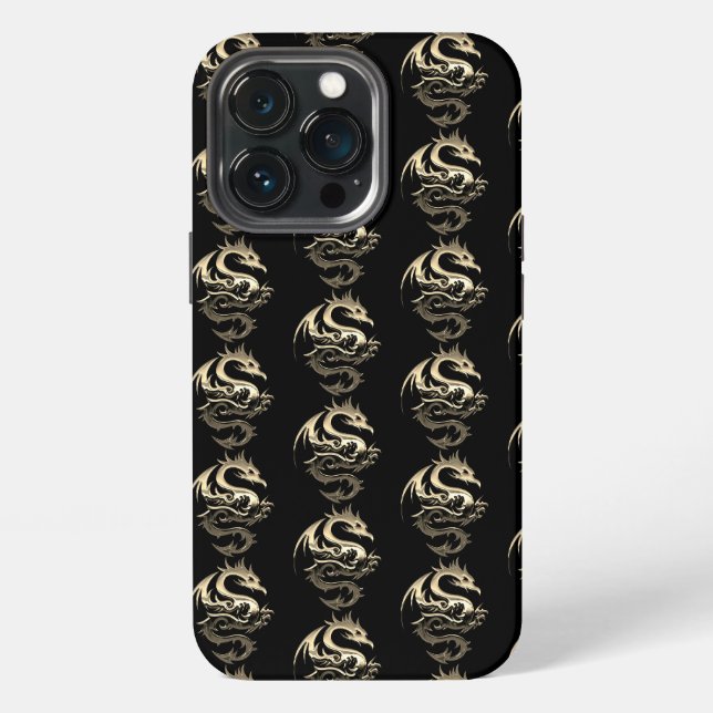 Gold Metallic Dragon Pattern   iPhone Case (Back)