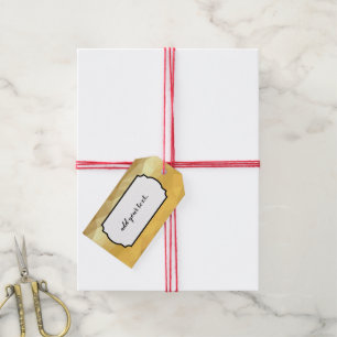 Gold metallic effect customisable gift tag. tags