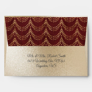 Gold Metallic Fairy Lights Elegant Red Wedding En Envelope