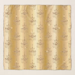 Gold Metallic Foil & Faux Glitter Glam Chandeliers Scarf<br><div class="desc">Gorgeous Gold Metallic Foil & Faux Glitter Glam Chandeliers design</div>