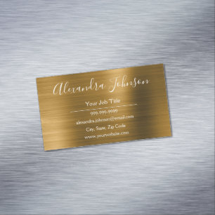 Gold Metallic Foil Modern and Elegant Magnetic Business Card