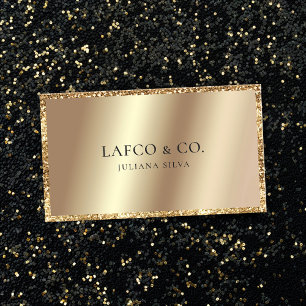 Gold Metallic Foil QR Code Luxury  Business Card