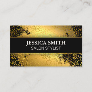 Gold Metallic   Gold Foil Specks Background Business Card