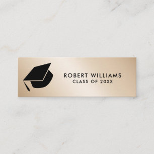 Gold Metallic Grad Cap Graduation Insert