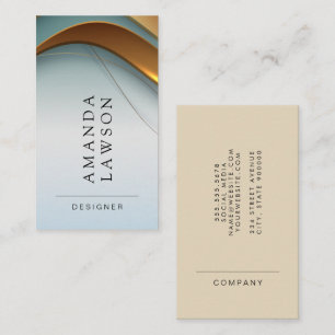 Gold Metallic Green Background Business Card