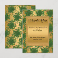 GOLD METALLIC GREEN FERN Thank you card