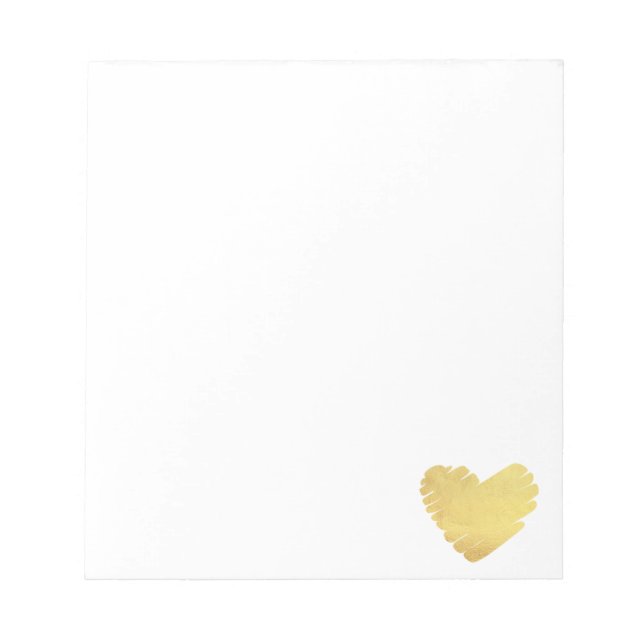 Gold Metallic  hearts pattern Notepad (Front)