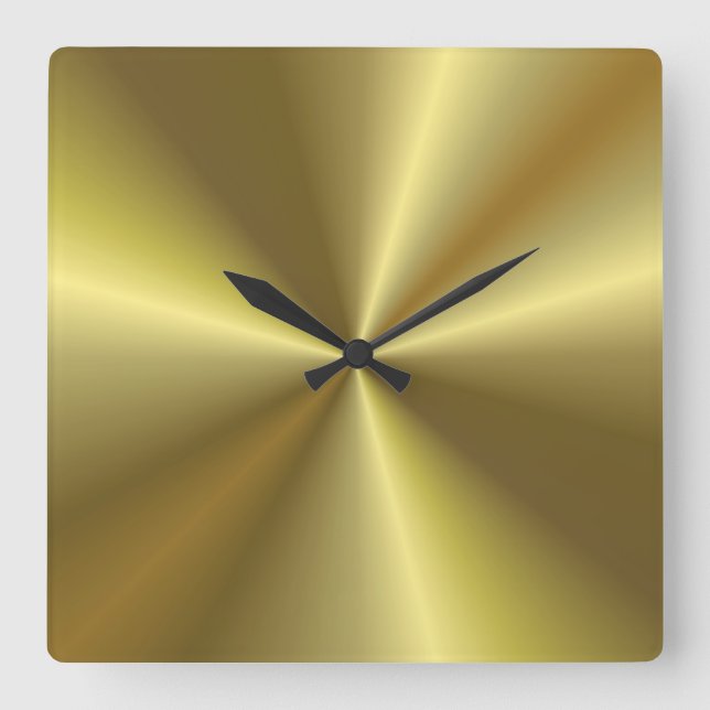 Gold Metallic Look Background Template Elegant Square Wall Clock (Front)