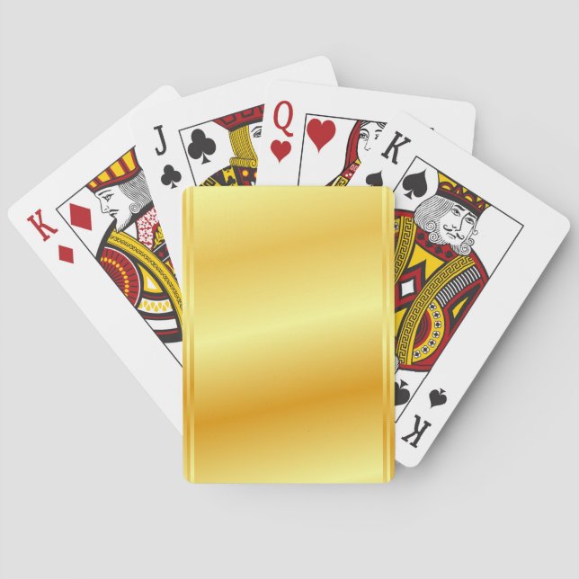 Gold Metallic Look Modern Elegant Trendy Template Playing Cards (Back)