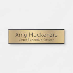 Gold Metallic Look Office Door Sign Name Plate