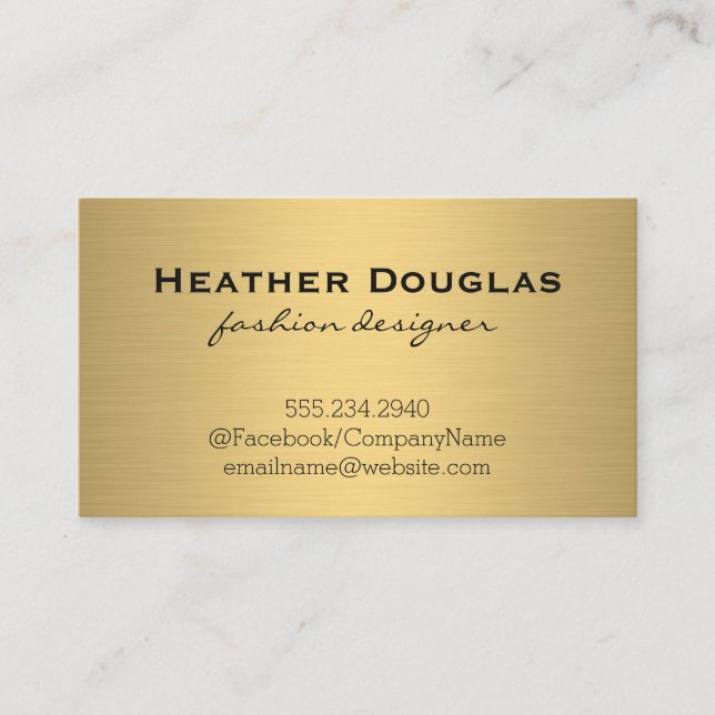 Gold Metallic Lux Business Card (Front)