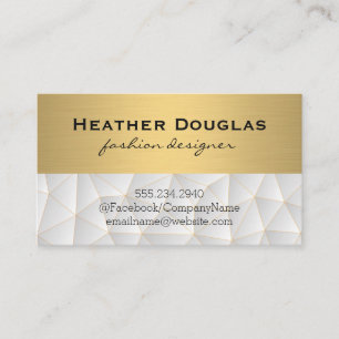 Gold Metallic Lux Modern Geometric Pattern Business Card