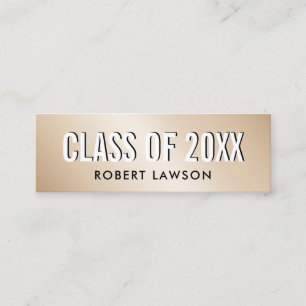 Gold Metallic Luxe Class Graduation Name Card