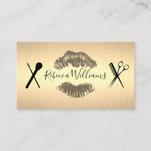 Gold Metallic / Makeup and Hair Business Card