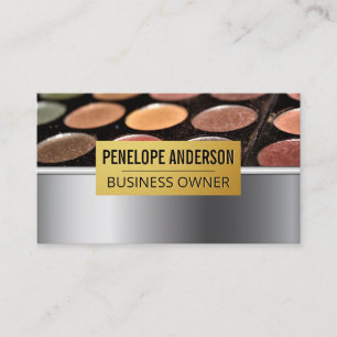 Gold Metallic Makeup Palette Business Card