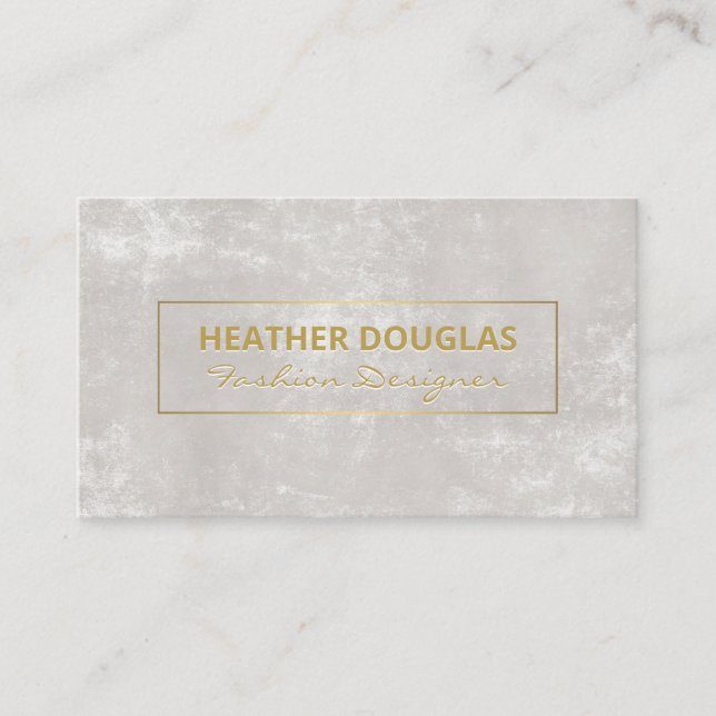Gold Metallic Modern Chic Texture Business Card (Front)