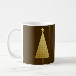 Gold Metallic Modern Christmas Tree Coffee Mug