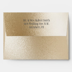 Gold Metallic Modern Elegant Chic Stylish Wedding Envelope