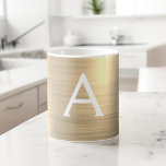 Gold Metallic Monogram Name & Initial Coffee Mug<br><div class="desc">Gold Faux Metallic Stainless Steel Monogram Name and Initial Coffee Mug. The coffee cup makes the perfect gift for someone who loves luxury metallic designs.</div>
