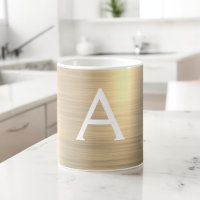 Gold Metallic Monogram Name & Initial