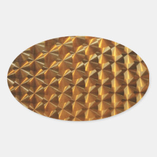 Gold Metallic Pattern Oval Sticker