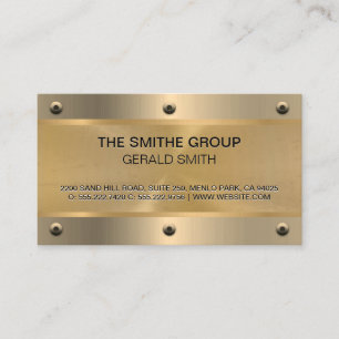 Gold Metallic   Rivets Business Card