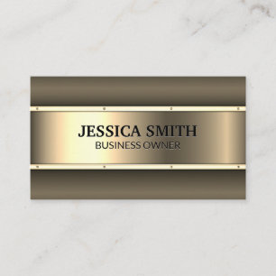 Gold Metallic Rivets Metal Business Card