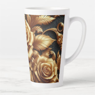 Gold Metallic Rose Dark Academia Latte Mug