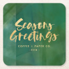 Gold metallic seasons greetings