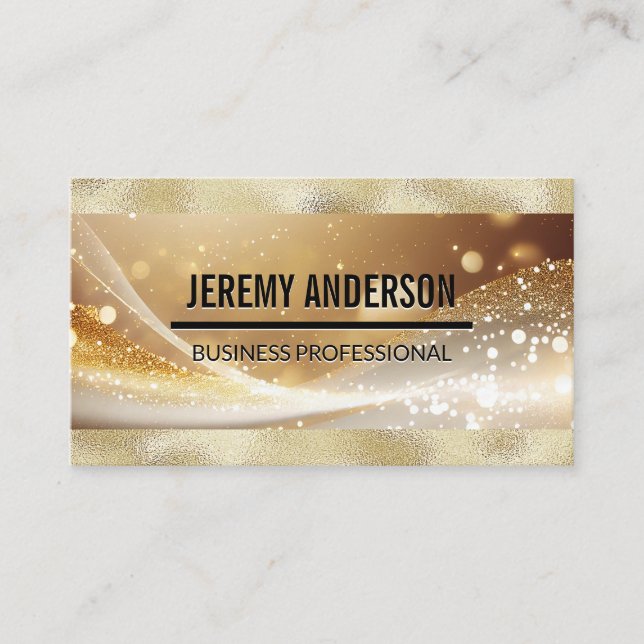 Gold Metallic Shimmer Shine | Boke Business Card (Front)