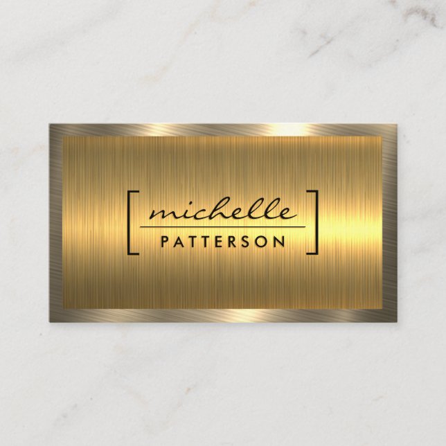 Gold Metallic Shine | Industrial Business Card (Front)