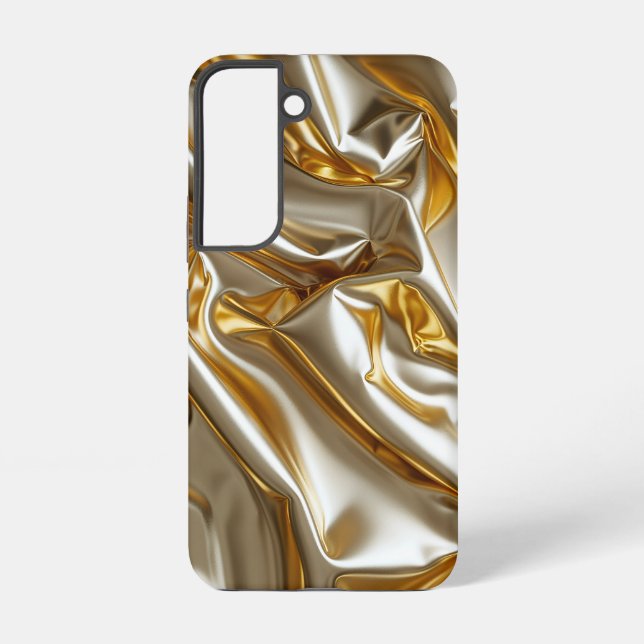 Gold Metallic Silk Texture Samsung Galaxy S22 Case (Back)