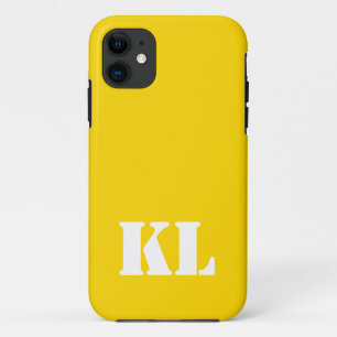 Gold Metallic Solid Colour   Minimalist Monogram Case-Mate iPhone Case