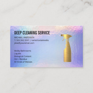 Gold Metallic Spray Bottle House Cleaning Business Card