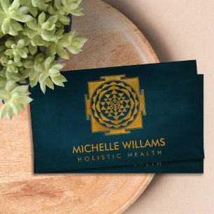 Gold Metallic  Sri Yantra  / Sri Chakra  Business  Business Card
