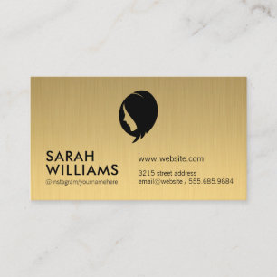 Gold Metallic Womens Beauty Business Card