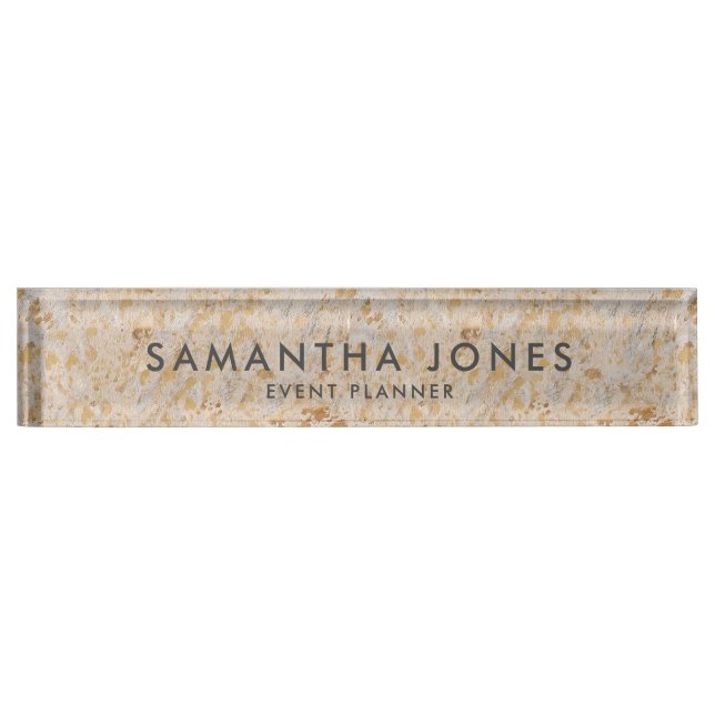 Gold Minimal Event Planner Nameplate (Front)
