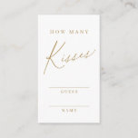 Gold minimal modern guess how many kisses game enclosure card<br><div class="desc">Entertain your guests with this fun "guess how many kisses" game,  features stylish modern script and text in gold colour,  simple and clean,  great for bridal shower,  wedding parties,  and baby shower,  etc. 
See all the bridal shower games in collection.</div>