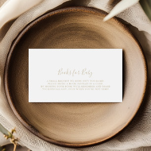 Gold Minimalist Baby Shower Book Request  Enclosure Card
