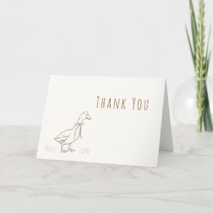 Gold Minimalist Boho Silly Goose Baby Shower Thank You Card