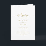 Gold Minimalist Calligraphy Folded Wedding Program Programme<br><div class="desc">This gold minimalist calligraphy folded wedding program is perfect for a rustic wedding. The simple and elegant design features classic and fancy script typography in gold. Include a quote or short message,  order of service,  wedding party and thank you message.</div>