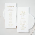 Gold Minimalist Calligraphy Wedding Program Programme<br><div class="desc">This gold minimalist calligraphy wedding program is perfect for a rustic wedding. The simple and elegant design features classic and fancy script typography in gold.</div>
