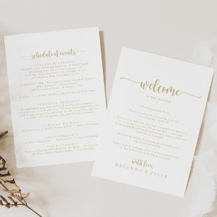 Gold Minimalist Calligraphy Wedding Welcome Letter
