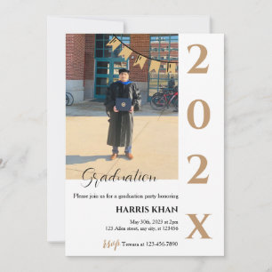 Gold Minimalist Graduation Party Invitation