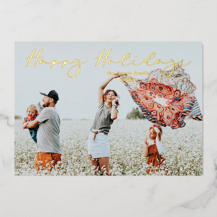 Gold Minimalist Happy Holidays Script Calligraphy