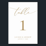 Gold Minimalist Modern Wedding | Event Custom Table Number<br><div class="desc">(**PLEASE NOTE: To order,  simply adjust your table number (and name/date) and add each number to your cart separately. Then check out once you are finished.) Beautiful,  elegant,  modern and minimalist,  table number card. Fully customisable with your names (or Event Name) and Date.</div>